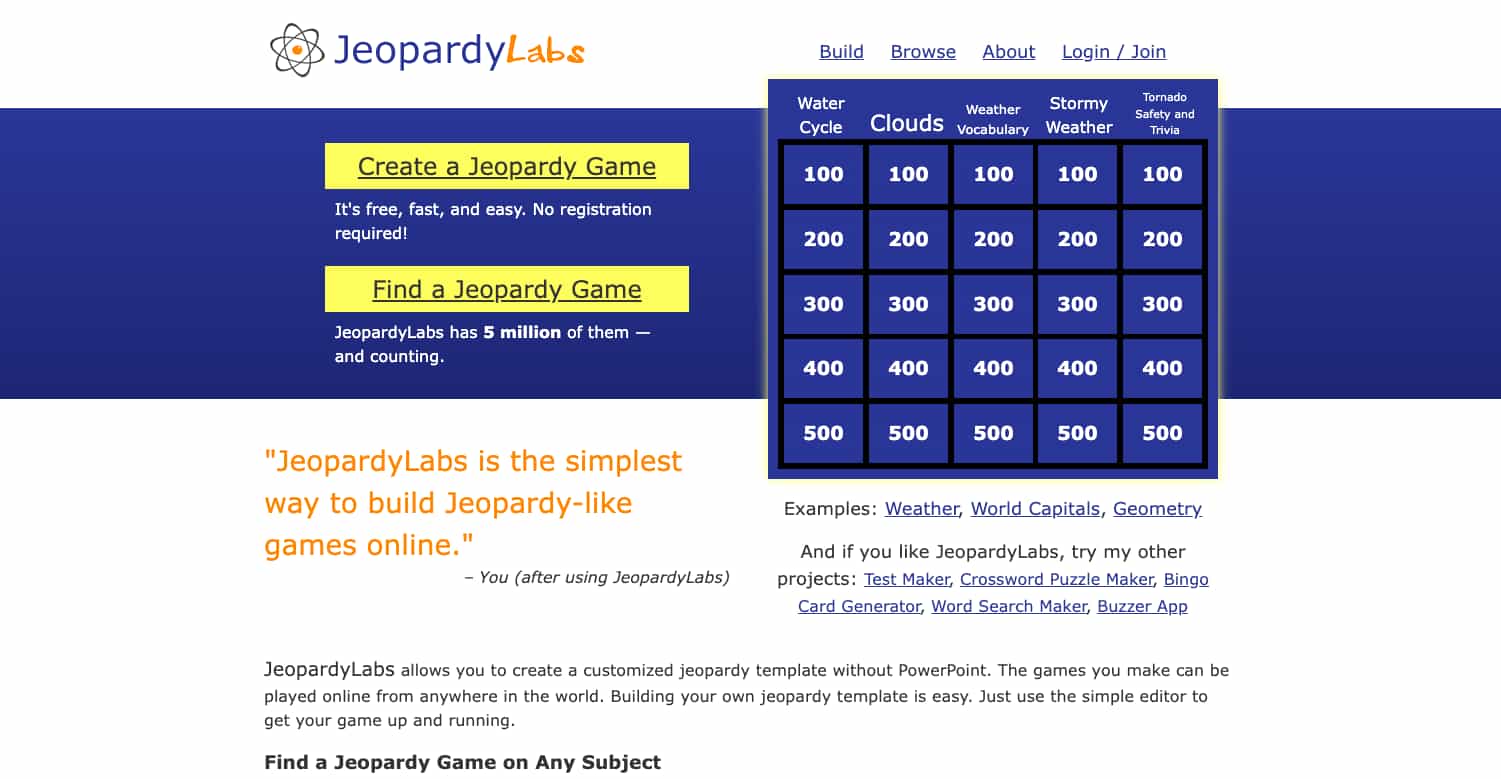 Jeopardy Lab